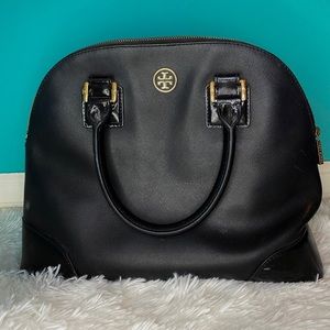 Tory Burch Robinson Leather Handbag|Color:Black